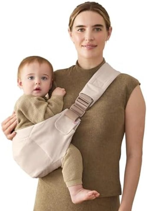 Ergobaby Upsie Hip Sling – Natural Beige Baby Carrier – Lightweight, Adjustable Sling for Toddlers – Breathable & Ergonomic Design