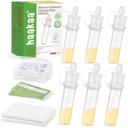 haakaa Silicone Colostrum Collector – Safe Colostrum Storage Solution for Expectant Moms, Antenatal Hand Expression, BPA Free 4 ml (6)