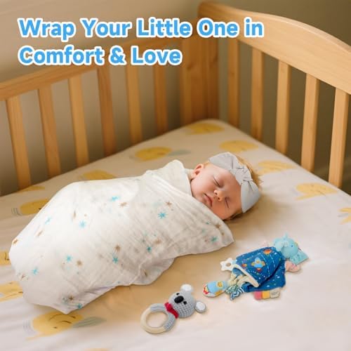 Omebel Baby Shower Gifts for Boys Girls,Baby Boy Gifts,Newborn Baby Gifts,Baby Boy Girl Gift Basket,Unique Baby Gift Essential Stuff,Gender Reveal Gifts, Swaddle Blanket - Image 4