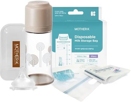 [Genuine Product] Mother-K My First Baby Bottle Set for Going Out, No Washing Required, Time Saving, Lightweight, Inner Divided Bag, Approx. 70 Breastfeedings, Unbreakable, Tritan, Approx. 2.8 x 7.1